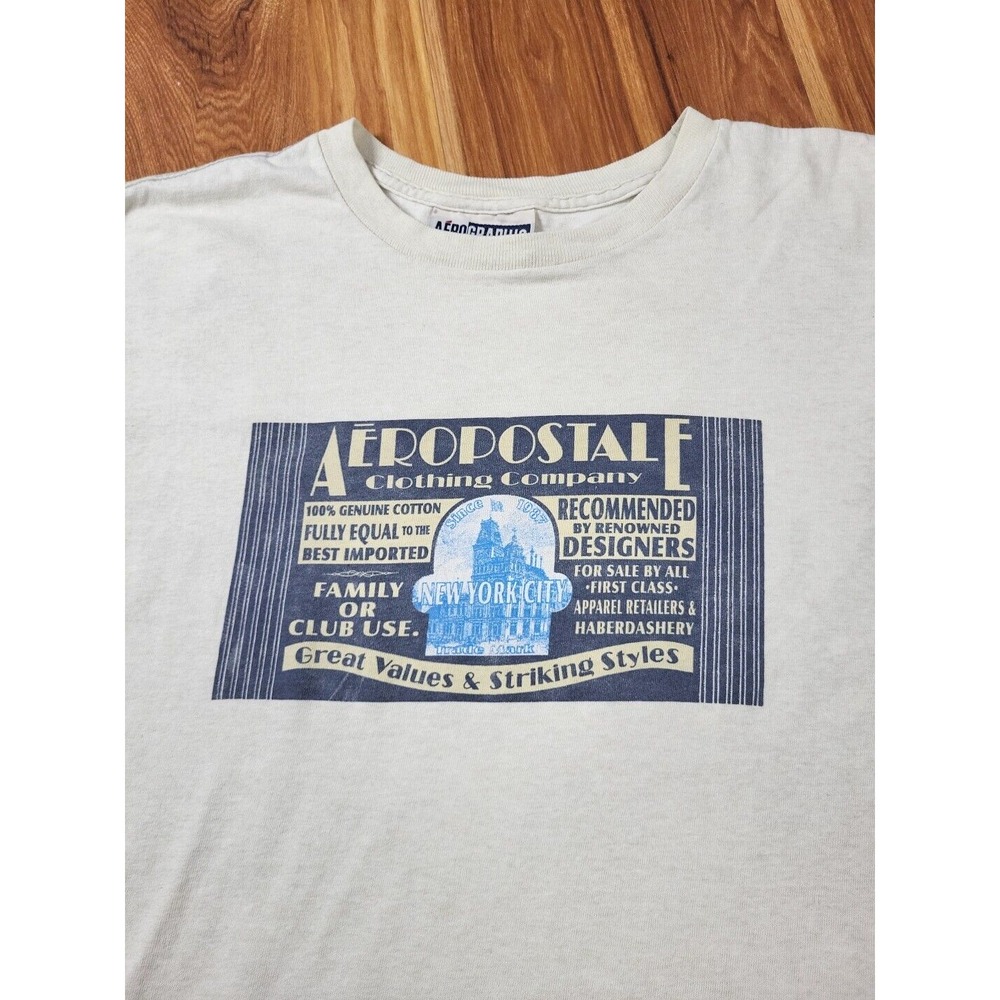 Aeropostale Aerographic T Shirt Single Stitch Tee Size Medium Vintage Graphic‎